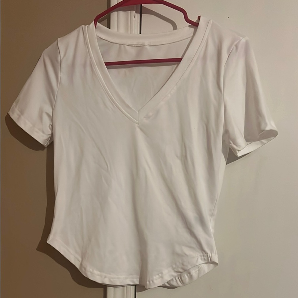 White Fitted Short Sleeve T-Shirt